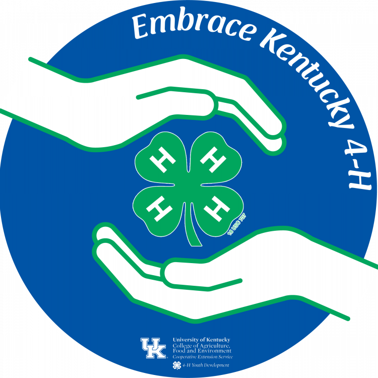  Embrace KY 4-H - hands around a 4-h clover