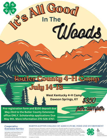 4-H Summer camp sign up today. 
